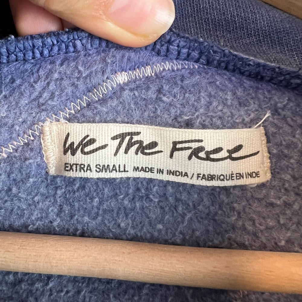 We the Free It's a Vibe Hoodie Oversized & Distressed Abstract Patchwork XS - Picture 9 of 11